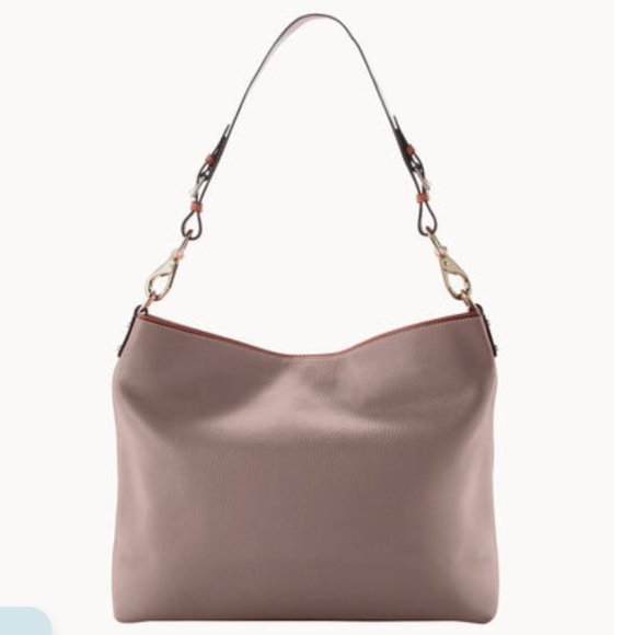 Dooney & Bourke XL Courtney Sac Pebble Taupe Grain Leather Taupe NWT - Picture 3 of 4